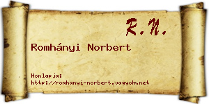 Romhányi Norbert névjegykártya
