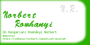 norbert romhanyi business card